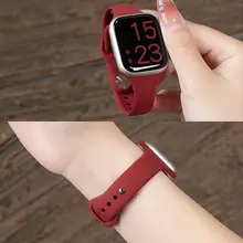 Apple Watch用バンド シリコン くびれデザイン 細め ボルドー スポーツ 夏 キュート メンズ レディース