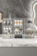 アクリル製メイク用品収納ボックス【化粧品・バスルーム用・テーブル整理用】