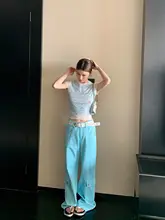 春夏向けブルーメッシュ半袖シャツ【タイトフィット・デザイン性あり】とストレートカーゴパンツ【個性的・絶妙なスタイル】（セットアップ対応）