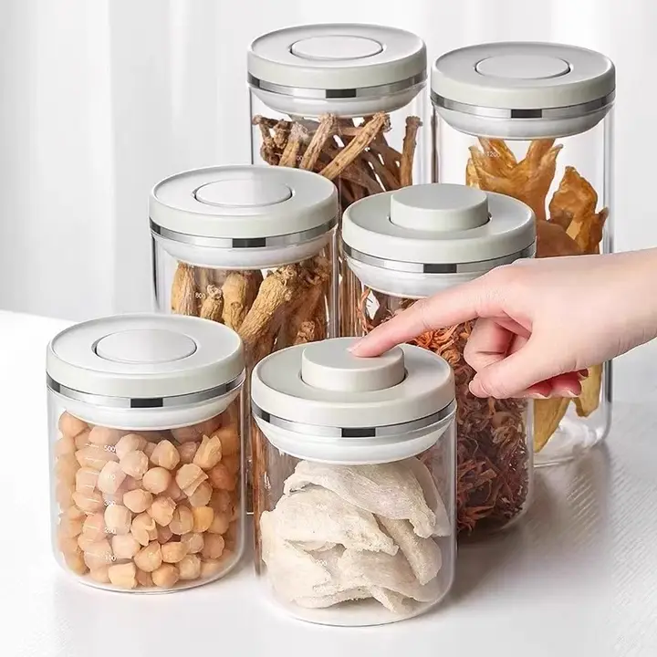 ワンタッチ密閉ガラス保存容器【食品用・調味料収納・キッチン用】