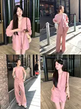 春夏用 全麻素材 レディースジャケット【カジュアルデザイン・ベスト・ハイウエストショートパンツ・パンツ】（セットアップ対応）