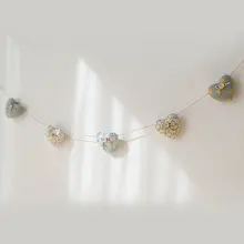 北欧風 星型立体デザインのハート型壁飾り【子供部屋や幼稚園用・オリジナルデザイン】