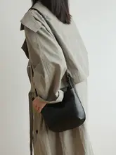 レトロ真皮サドルバッグ【ハンドバッグ・ショルダーバッグ・ハーフ円形デザイン】