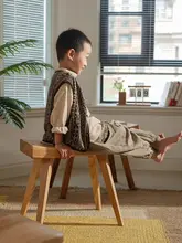 無垢材製 厚みのある小さ  なスツール【玄関用・ソファの足置き・木製・四角】