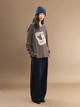 冬にぴったりなカラーリングストライプTシャツ【体型カバー・フィット】