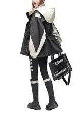 トレンチコート【切替デザイン・ウエストシェイプ・フード付き】