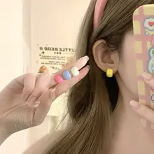 春夏向けカラフルなイヤリング【韓国風・ノンホールピアス・フルーツカラー】