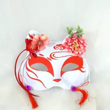 ハロウィンマスク 半面 蛍の森発光 猫少女風 日本風ダンス用狐の仮面