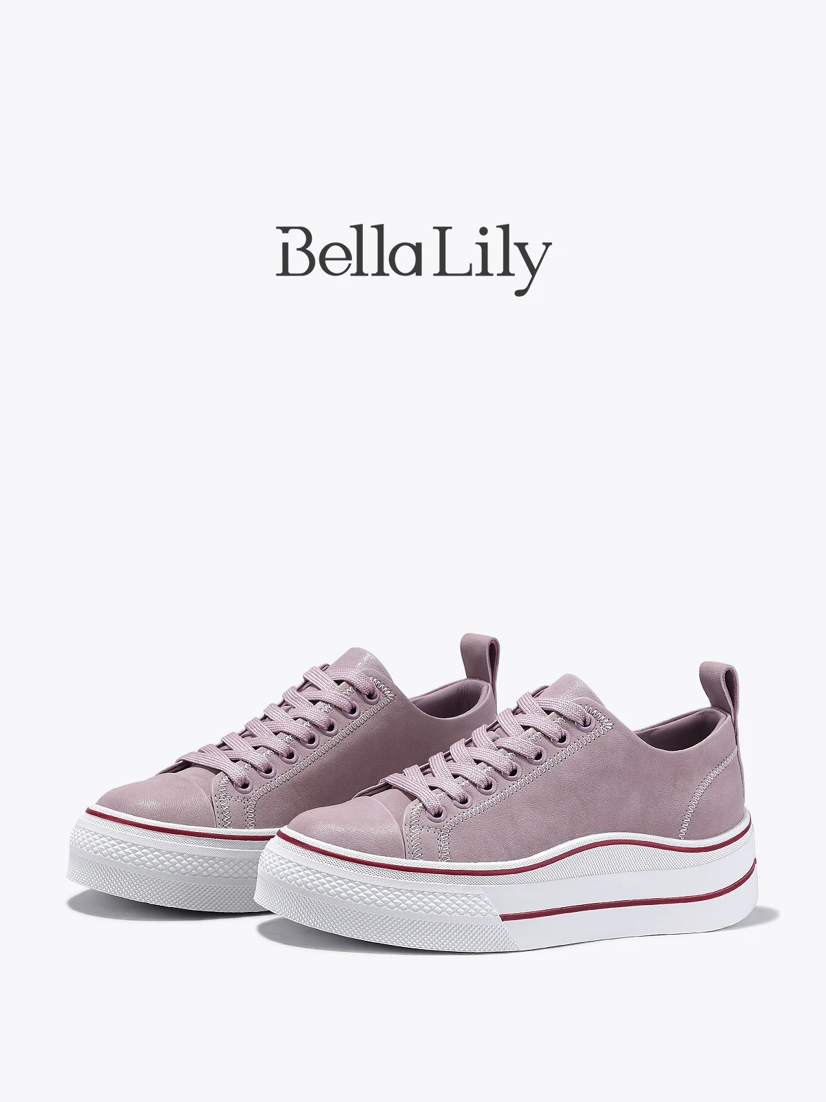 レースアップフラットシューズ：Bella Lilyのパステルカラー厚底スニーカーが提供する実用性と履き心地
