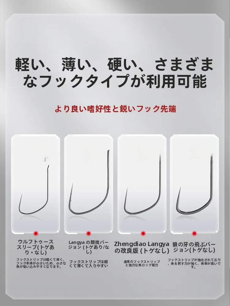 無倒刺 ワルファング釣り針：バス釣り向けの耐久性と安全性を実証する細針ブラックモデル