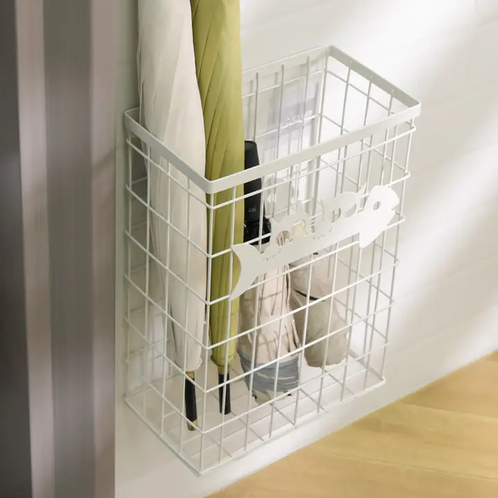 穴あけ不要の壁掛け収納傘立て【ホーム用・水切り付き】