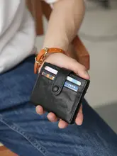 本革メンズ小型カードホルダーミニポータブル第一層牛革