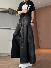 国風デザイン氷絲パンツ【夏用・ゆったりストレート・古風漢服対応】