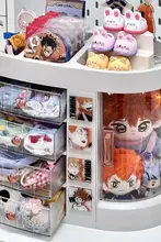 デスク用引き出し式コットン人形収納ボックス【透明・ホコリ防止・展示用】