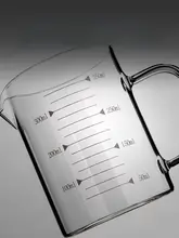 耐熱高硼硅ガラス製 目盛り付きミルクカップ��【子供用・電子レンジ対応・朝食用】