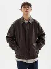 レザージャケット 男性 カップル ゆったり ショートコーチ ジャケット ヴィンテージ