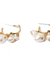 フレンンテージスタイルのバロックパールフリンジイヤリング【極上の柔らかさ・オリジナルデザイン】