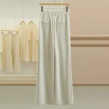 フィットの開叉デザインパンツ【ウエストゴム・ゆったり・スプリングシーズン】（セットアップ対応）