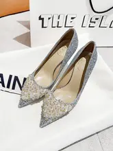 美しいクリスタル装飾のウェディングシューズ【新婦用・疲れにくい・ハイヒール】