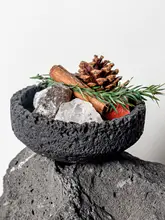 欧風デザインの火山石アロマプレート【手作り・インテリア装飾・高級感】