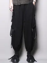 ジョガーパンツ メンズ ワークパンツ テープ装飾 バックル ルーズ ストリート