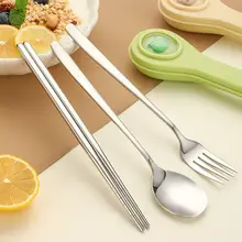 304ステンレス製 お弁当用箸とスプーンセット【携帯用・おひとり様・収納ケース付き】