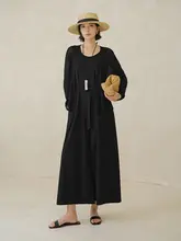 フィットUネックノースリーブワイドレッグオールインワン