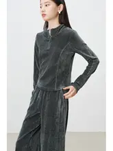 極上の柔らかさの雪ニット厚手パーカーとストレートカジュアルパンツ【女性用・冬用】（ セットアップ対応）