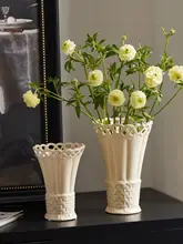 高級感のあるオーシャン陶器製花瓶【ヴィンテージデザイン・インテリア装飾用・水耕栽培対応】