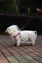 犬用レインコート【透明・小中型犬用・防水デザイン・テディベアタイプ】