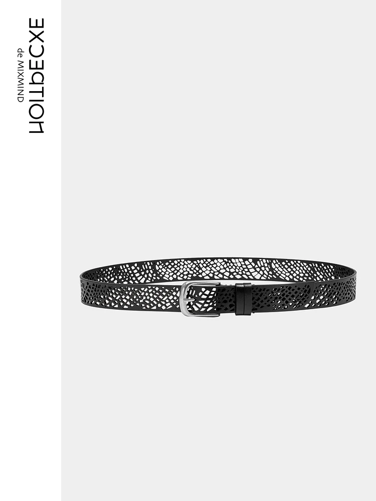 レーザー彫刻デザインのウェアハーネス EXCEPTON 例外 ブラック 3cm 30453円