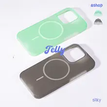papapashop 夏の始まりを楽しむ！カラフルな蛍光マカロン風液体シリコンジェリーマットスマホケース【iPhone用】
