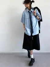 中性学院風ストライプネクタイ【カジュアル・男女兼用】（セットアップ対応）