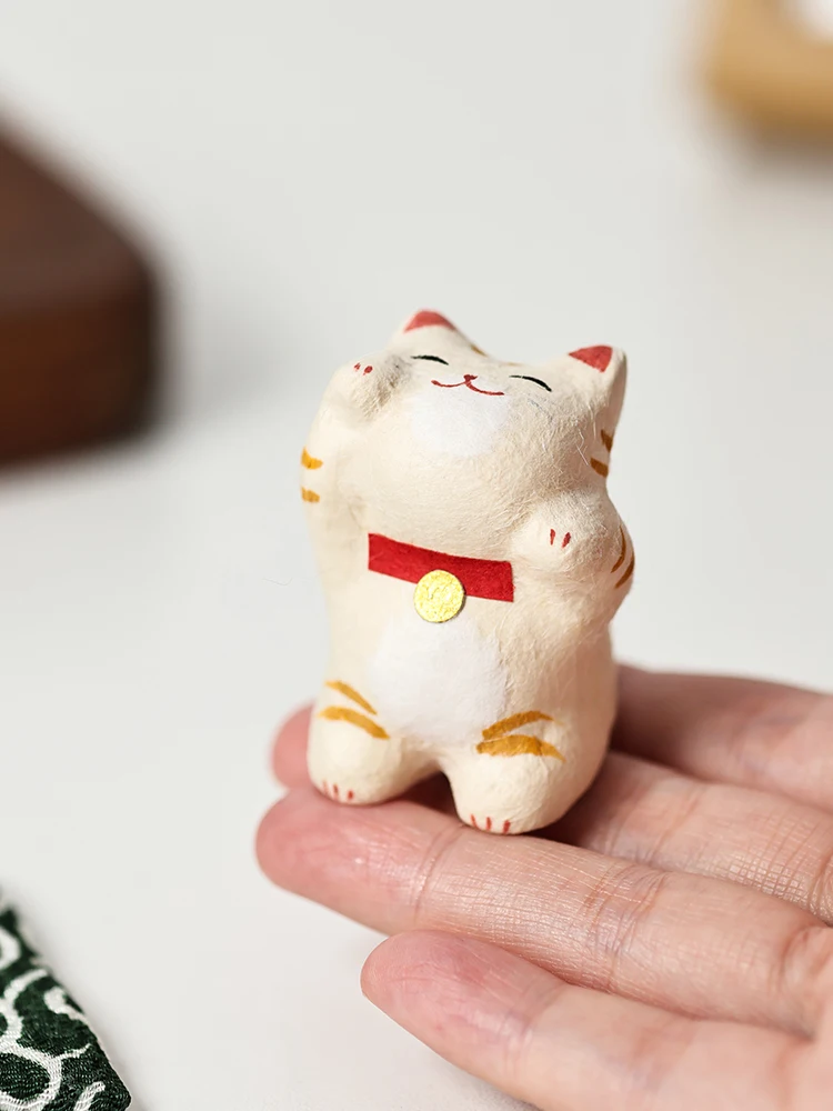 和紙製ミニ猫の置物：おしゃれなデスクアクセサリーとしての実用性と空間融合の仕組み