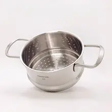 18/10ステンレス製蒸し器【両耳付き・持ち手付き】
