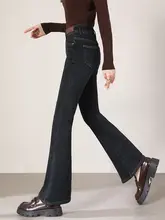 トレンディなレトロブルーのフレアパンツ【ハイウエスト・スリムフィット・ストレッチ素材】