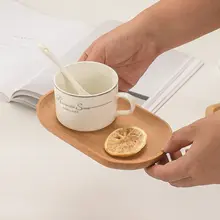 無垢材製の楕円形小さな木のトレー【カフェ・デザート用・家庭用】