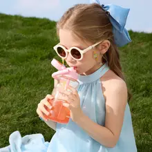 おしゃれな子供用水筒【夏用・アウトドア・斜め掛け対応・高温耐性ストロー】
