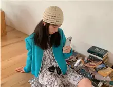 ドクターハット ユニセックス リネン 手編み 透かし編み 通気性 ヴィンテージ インスタ映え