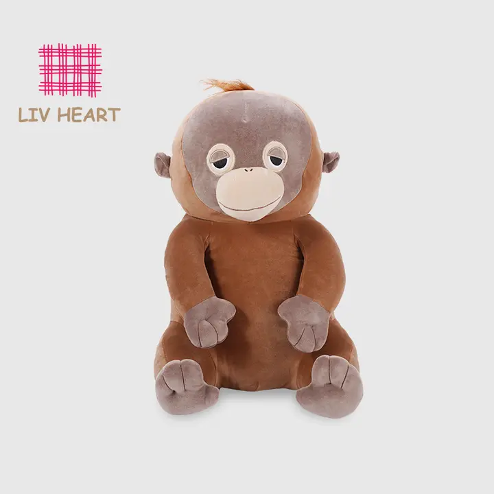 抱き枕 ぬいぐるみ サル ふわふわ もこもこ 睡眠用 インテリア 「LIVHEART」