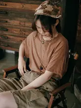 した着心地の春夏用リネンコットンTシャツ【クルーネック・ゆったり短袖】（セットアップ対応）