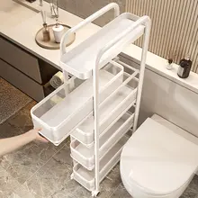 スリムなトイレ用収納ラック【バスルーム用・スペース節約・トイレ横置き】