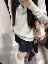 JK制服チェック柄スカート【学院風・半身・ニットカーディガン付き】（セットアップ対応）
