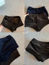 ショートパンツ レディース コーデュロイ タイトフィット ダブルヘム 韓流 「ZHOUMIAO」