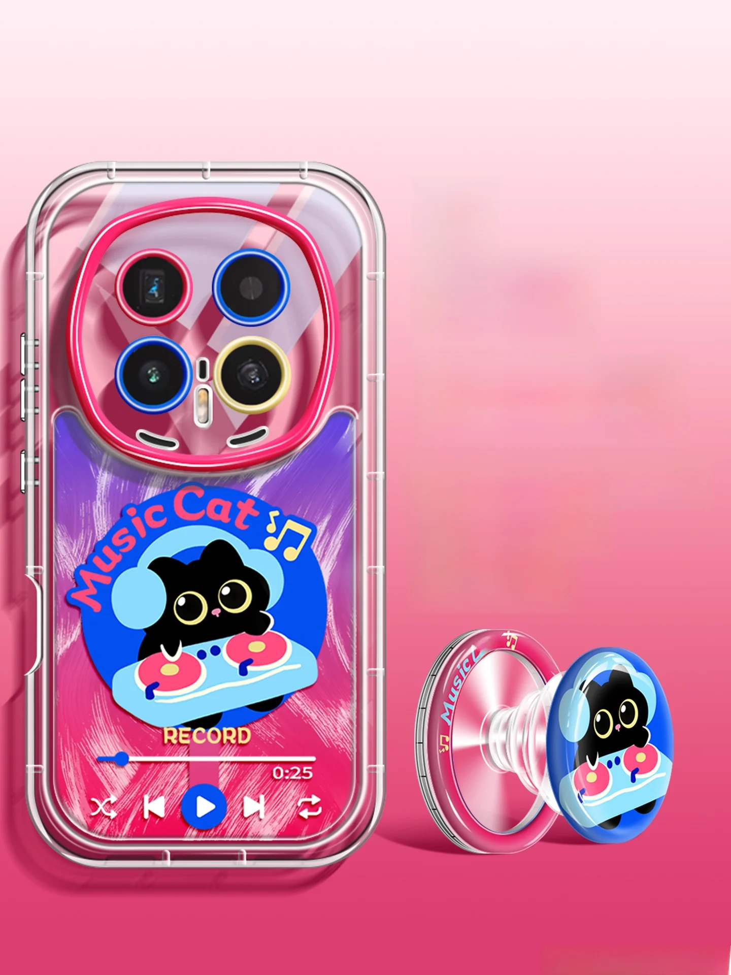 磁吸式スマホケース：ホルダー付きの電音キャラクターデザインが魅力