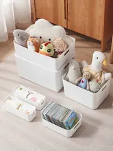 キッチン用厚手収納ボックス【プラスチック製・長方形・ホワイト・多目的整理ボックス】