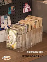 アクリル透明仕切り付きカードスタンド【デスク用・収納ボックス・色紙展示】
