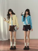 ストライプデザインのスカートパンツ【色遣いが魅力・微開衩・Aライン】（セットアップ対応）