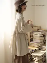レース長袖フリルブラウス【秋用・ゆったりシルエット・女性用】