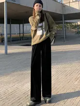 レディース 大きいサイズ 金糸ベルベット ワイドパンツ【春秋用・高腰・フィット】